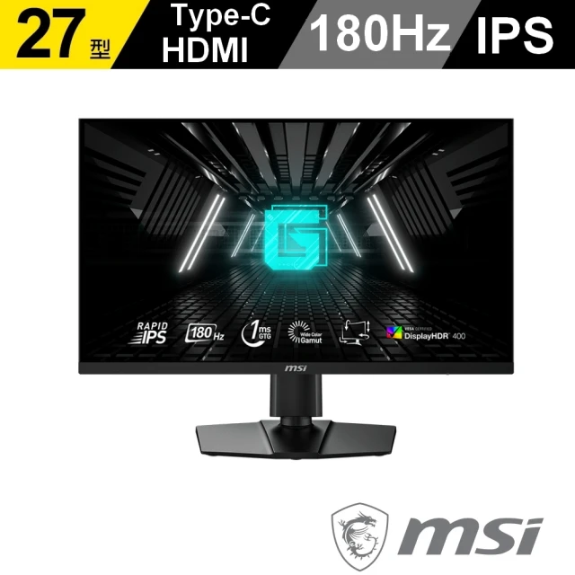 MSI 微星 G274QPF E2 27型 IPS 2K 180Hz 電競螢幕(Adaptive-Sync/Type-C/HDR400/TUV護眼)