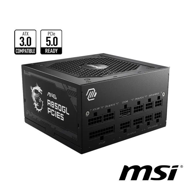 【MSI 微星】MAG A850GL PCIE5 80PLUS 金牌 電源供應器