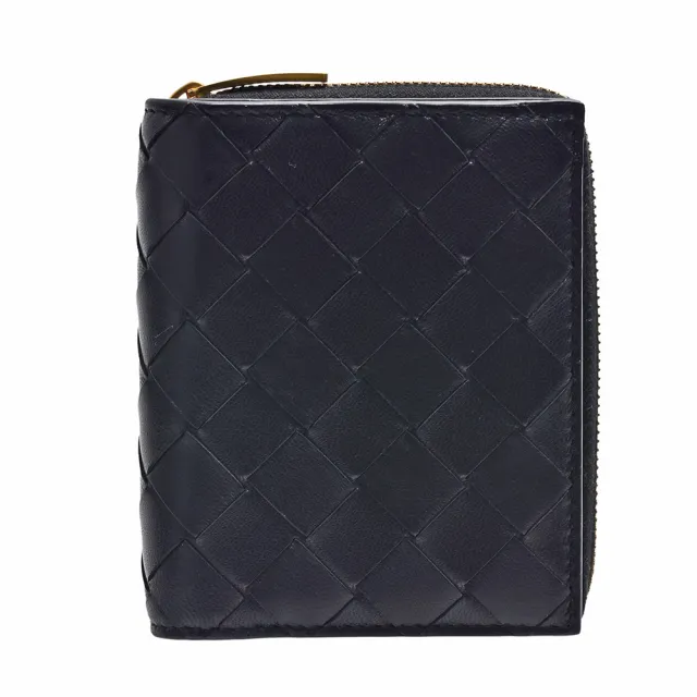 【BOTTEGA VENETA 寶緹嘉】經典大編織小牛皮暗釦直式短夾(黑701450-VCPP2-8425)