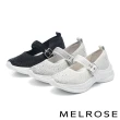 【MELROSE】美樂斯 氣質美學晶鑽飛織布瑪莉珍厚底休閒鞋(灰)