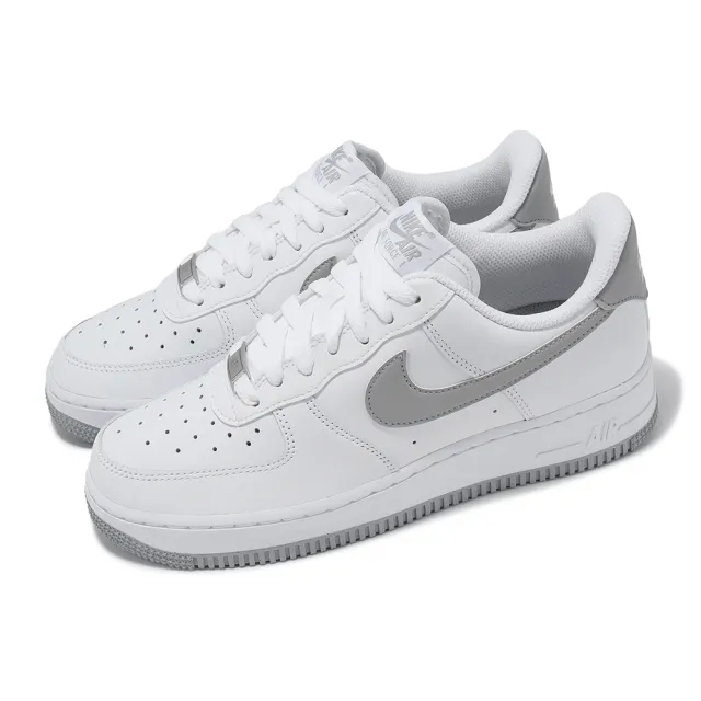 【NIKE 耐吉】休閒鞋 Air Force 1 07 男鞋 女鞋 白 灰 灰勾 百搭 小白鞋 AF1(FJ4146-100)