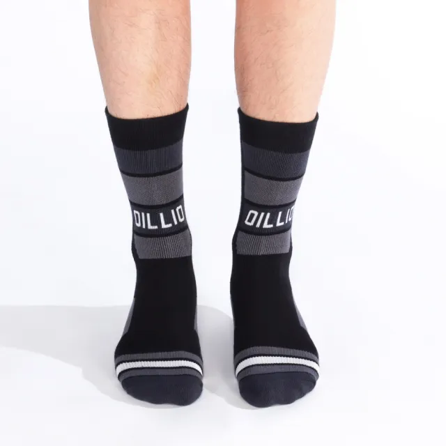 【oillio 歐洲貴族】加厚氣墊保暖襪 厚棉健行襪 運動襪 雪襪 中筒襪 氣墊襪(黑色 單雙組 襪子 男女襪)
