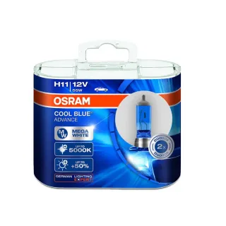 【Osram 歐司朗】頭燈 OSRAM. 酷藍光 5000K H11(車麗屋)