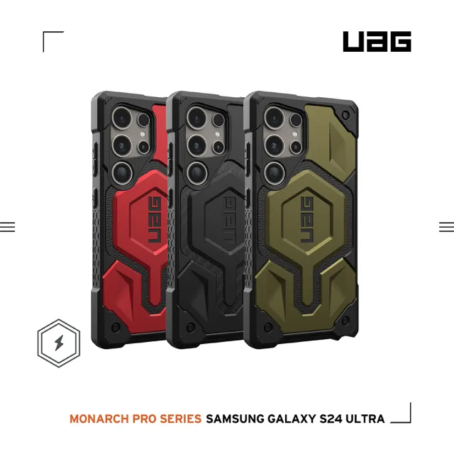 【UAG】Galaxy S24 Ultra 磁吸式頂級版耐衝擊保護殼-碳黑(支援MagSafe功能 10年保固)