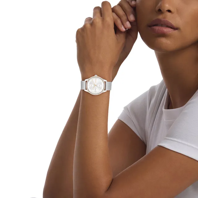 【Calvin Klein 凱文克萊】CK SPARK 晶鑽日曆米蘭帶女錶-38mm(25100010)