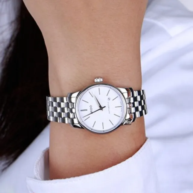 【MIDO 美度】Baroncelli Lady永恆小面徑女腕錶 簡約時標鋼帶款-加上鍊機＆多豪禮 M6(M7600.4.76.1)