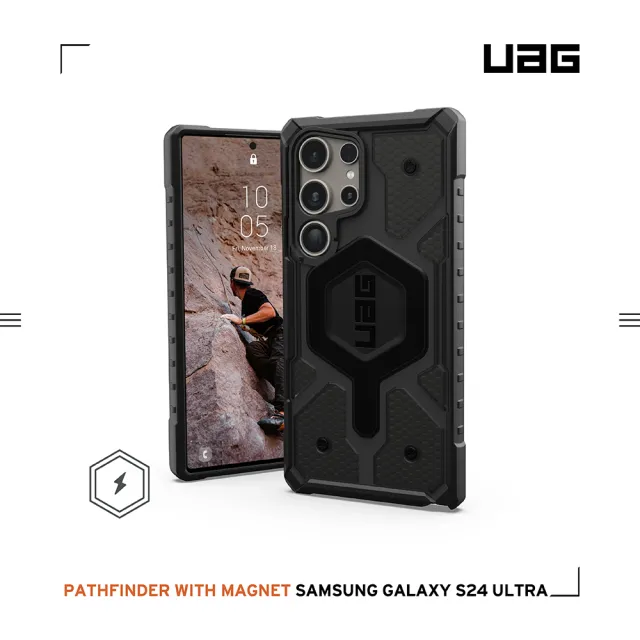 【UAG】Galaxy S24 Ultra 磁吸式耐衝擊保護殼-透黑(支援MagSafe功能)