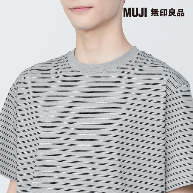 【MUJI 無印良品】男棉混天竺橫紋圓領短袖T恤(共7色)