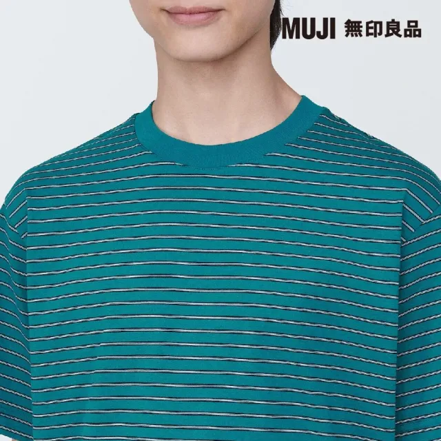 【MUJI 無印良品】男棉混天竺橫紋圓領短袖T恤(共7色)