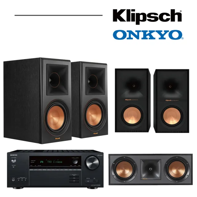 【Klipsch】RP-600M+R-50C+R-50M+ONKYO TX-NR6100 家庭劇院組合(擴大機 音響 喇叭)