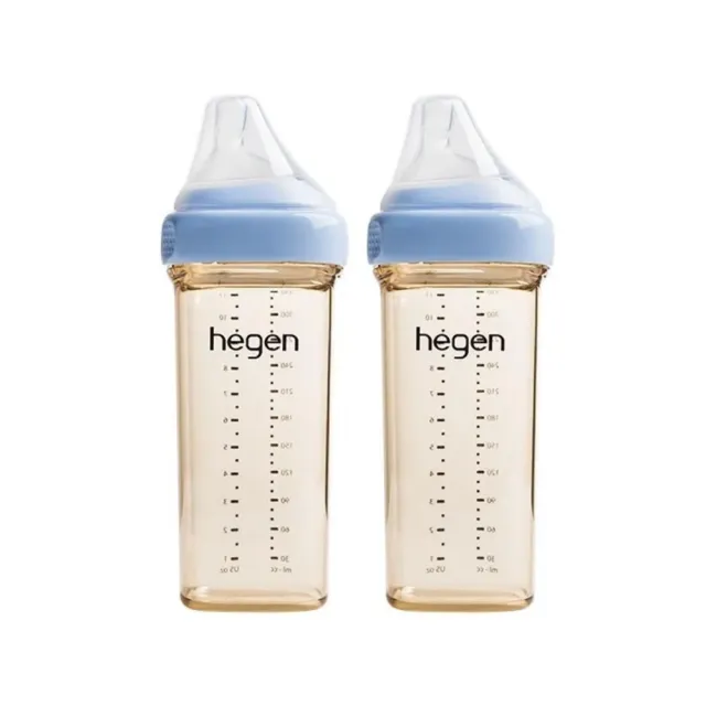 【hegen】金色奇蹟PPSU多功能方圓型寬口奶瓶 330ml 雙瓶組(母嬰用品 新生禮 月子中心 不含塑化劑)