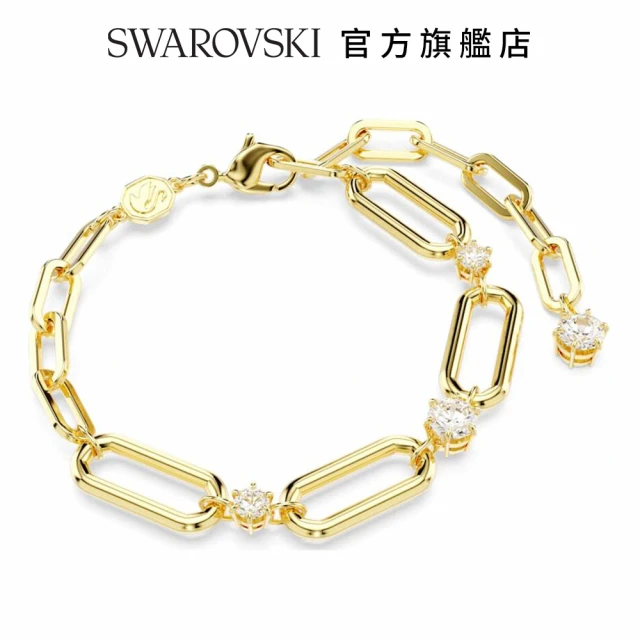 SWAROVSKI 官方直營 Constella 手鏈白色 鍍金色色調