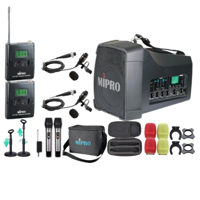 【MIPRO】MA-200D 雙頻UHF無線喊話器擴音機(手持/領夾/頭戴街頭藝人學校教學會議場所/音響設備)