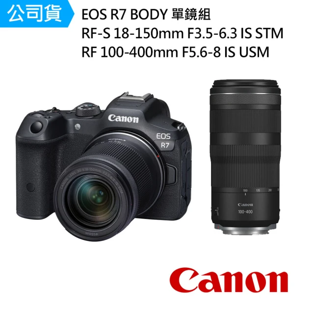 CanonCanon EOS R7 + RF-S 18-150mm F3.5-6.3 IS STM 單鏡組 + RF 100-400mm F5.6-8 IS USM(公司貨)