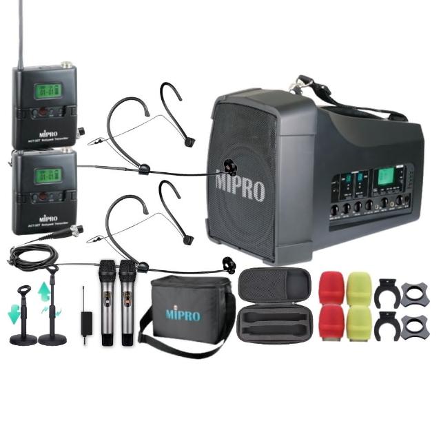 【MIPRO】MA-200D 雙頻UHF無線喊話器擴音機(手持/領夾/頭戴街頭藝人學校教學會議場所/音響設備)