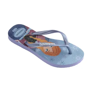 【havaianas 哈瓦仕】拖鞋 童鞋 迪士尼 冰雪奇緣 艾莎 安娜 Kids Slim Princess 藍 4123328-5020K(哈瓦士)