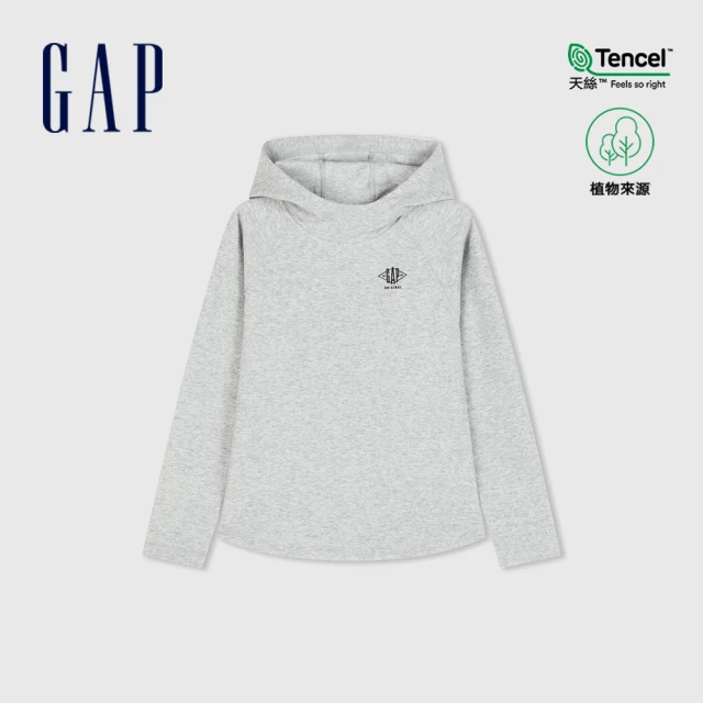 【GAP】男童裝 Logo印花帽T-灰色(890301)