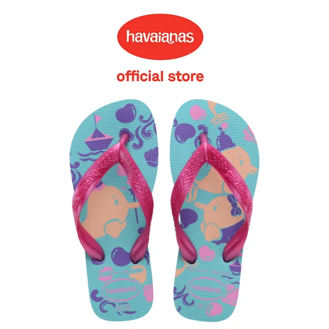 【havaianas 哈瓦仕】拖鞋 童鞋 兒童 夾腳拖 海豚 Kids Top Pets 藍桃 4146823-7491K(哈瓦士)