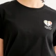 【Arnold Palmer 雨傘】女裝-心形品牌LOGO刺繡T恤(黑色)