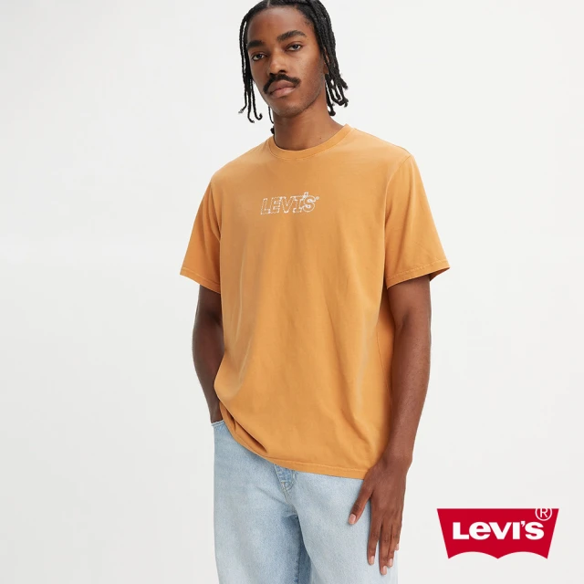 LEVIS 男款 寬鬆版短袖T恤 / 電子體Logo 人氣新品 16143-1239
