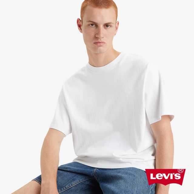 LEVIS 男款 重磅寬鬆版短袖素T恤 / 精工迷你刺繡Logo / 220GSM厚棉 人氣新品 A0637-0099