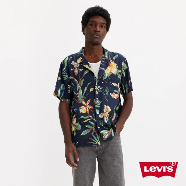 LEVIS 男款 夏威夷短袖舒適襯衫 / 純天絲棉 人氣新品 72625-0090