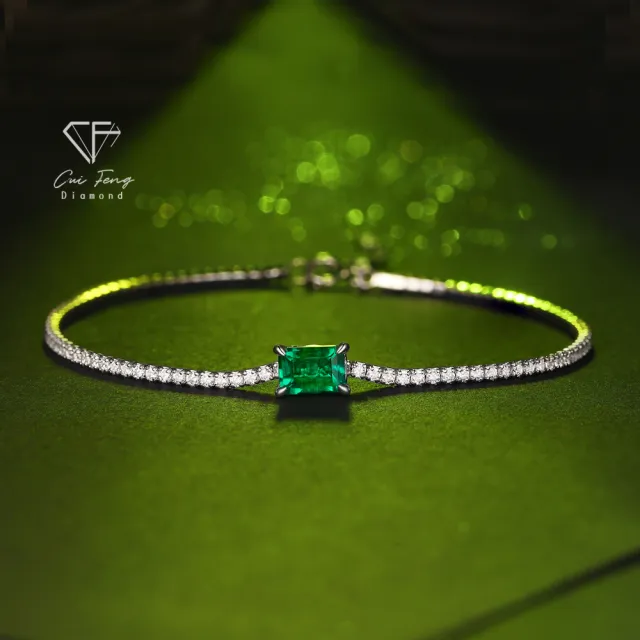 【CF Diamond】手鍊 培育祖母綠 雙11 1克拉《夢蔓》(雙11哥倫比亞祖母綠 鑽石 手鍊 生日 禮物)