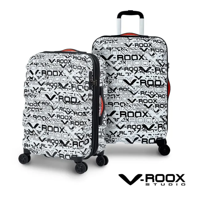 【V-ROOX STUDIO】FUN暑價 EXPRESS 24吋 個性LOGO涂鴉 可擴充式 硬殼防爆拉鏈行李箱
