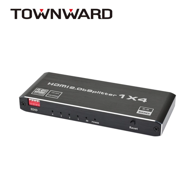 【TOWNWARD 大城科技】HDMI 2.0 一進四出 分配器 4K 60Hz HDR(電視 電腦 1進4出 型號: HSP-2714)