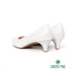 【GREEN PINE】幸福預兆水鑽低跟鞋銀色(00900816)