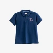 【Arnold Palmer 雨傘】女裝-撞色線條刺繡短袖POLO衫(深藍色)