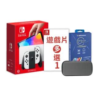 【Nintendo 任天堂】Switch OLED白色主機+遊戲多選一+抗藍光貼+主機包(超值組)