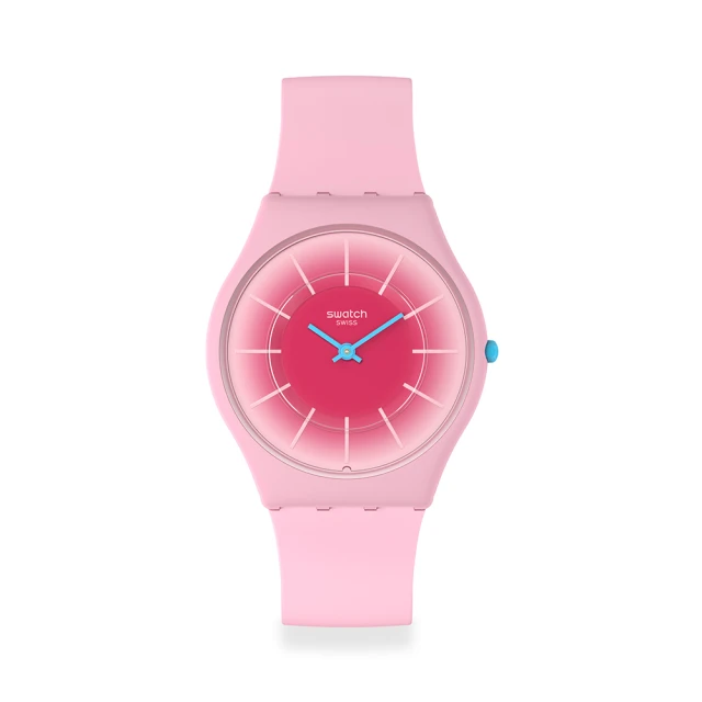 SWATCH SKIN超薄系列手錶 RADIANTLY PINK 男錶 女錶 手錶 瑞士錶 錶(34mm)