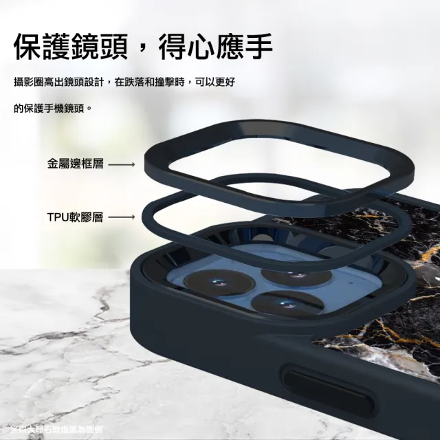 【apbs】iPhone 15 14系列 軍規防摔鋁合金鏡頭框立架手機殼(繪花)