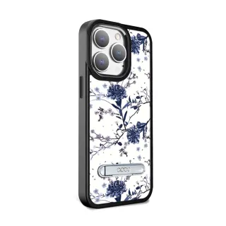 【apbs】iPhone 15 14系列 軍規防摔鋁合金鏡頭框立架手機殼(彼岸花)