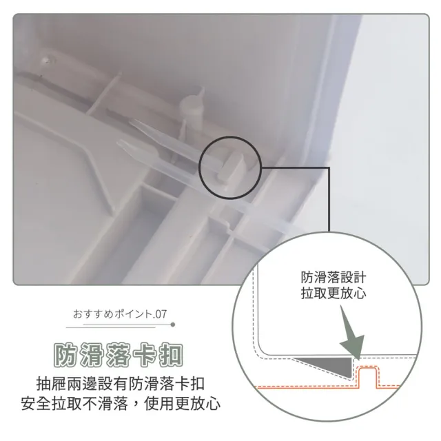 【FL 生活+】加大款-抽屜安全卡扣耐重可疊加收納箱-37公升(超值3入組)