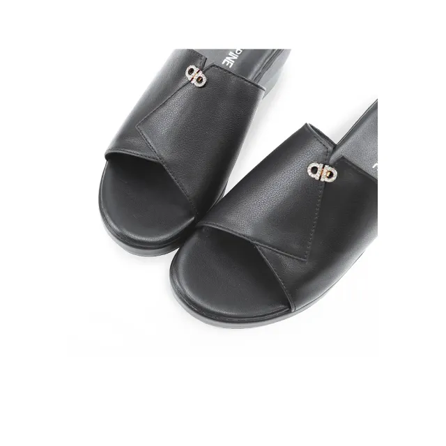 【GREEN PINE】典雅5.5cm厚底楔形鞋黑色(00332161)