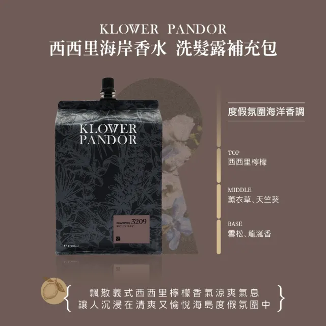 【KLOWER PANDOR】KP記憶香氛 ME TIME 時光香水洗髮露補充包1000ml-3入組(多款任選)