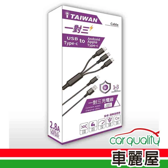 iTAIWAN 充傳線1-3 TC 1.2M TypeC 黑 C3-B(車麗屋)