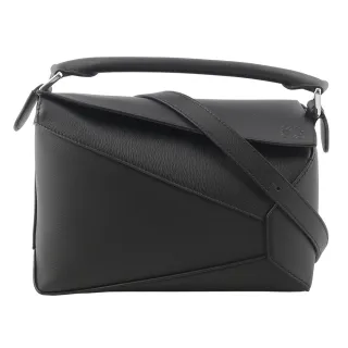 【LOEWE 羅威】puzzle edge拼圖經典小牛皮手提/斜背兩用包_小(黑色)