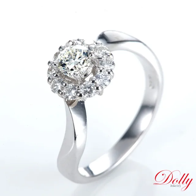 【DOLLY】0.30克拉 求婚戒14K金完美車工鑽石戒指(077)