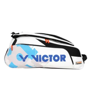 【VICTOR 勝利體育】6支裝羽拍包-拍包袋 羽毛球 裝備袋 勝利 後背包 手提 白淺灰藍(BR6219A)