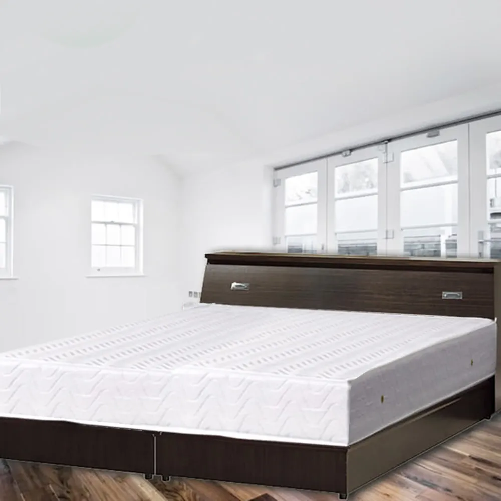 【品生活】經典二件式房間組2色可選-雙人5尺(床頭+床底-6分板)