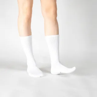 【WARX】經典素色高筒襪-白(除臭襪/機能襪/足弓防護)