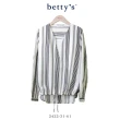 【betty’s 貝蒂思】假兩件直條紋下擺抽繩長袖上衣(共二色)