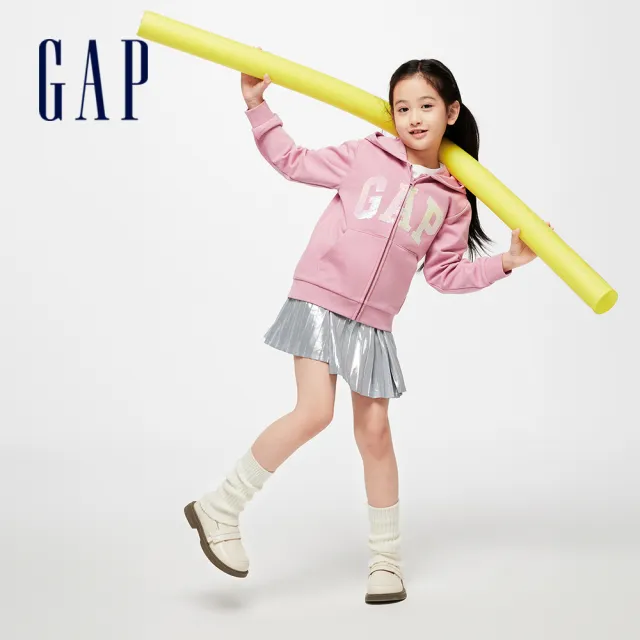 【GAP】男女童裝 Logo印花/亮片連帽外套-多色可選(857492&890205)