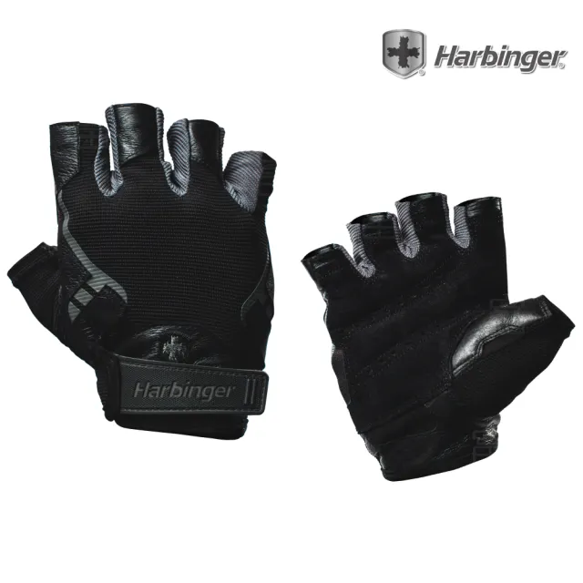 【Harbinger】重訓健身用專業手套 #1143 男款 黑灰色(PRO MEN GLOVES)