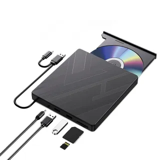 【ANTIAN】618大促  五合一 USB/Type-C 外接式CD/DVD燒錄機 USB擴展光碟機 SD/TF卡轉接外置光驅