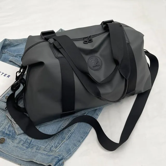 【Abigail】韓系大容量斜背包側肩包手提包防水包托特包購物包6917(灰色)