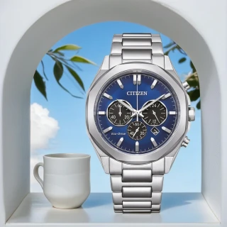 【CITIZEN 星辰】光動能紳士計時手錶 送行動電源(CA4590-81L)